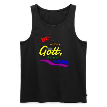 Du bist ein Gott, der mich sieht. (1. Mose 16,13) - Männer Premium Bio Tank Top - Schwarz - Vorne - Michal (187cm)
