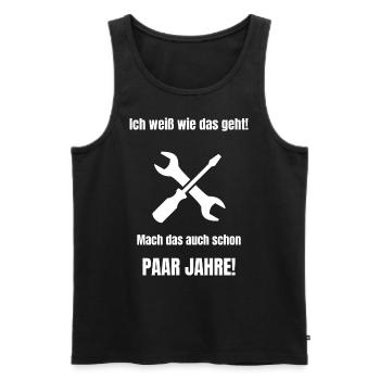 Mechaniker Arbeiten Spruch - Männer Premium Bio Tank Top - Schwarz - Vorne - Michal (187cm)