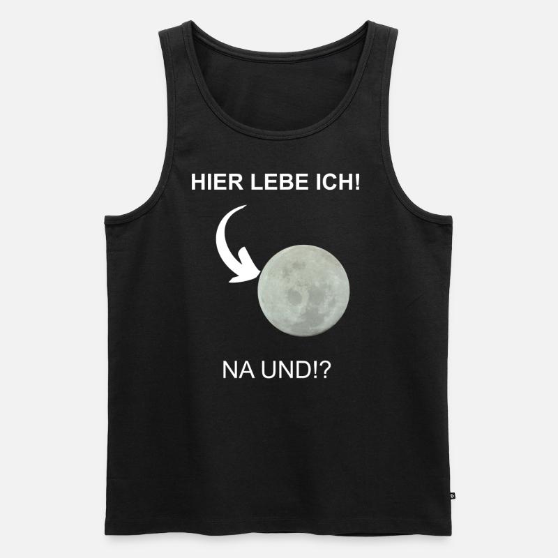 Ich lebe hinter dem Mond - Männer Premium Bio Tank Top - Schwarz