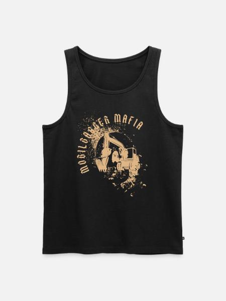 Pyörillä varustettu kaivinkone Mafian kallo - Miesten premium luomu-tanktoppi - musta