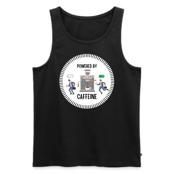 Powered by Caffeine (Man) - Männer Premium Bio Tank Top - Schwarz - Vorne - AI Model Male 178 light (178cm)