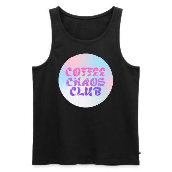 Coffee Chaos Club - Männer Premium Bio Tank Top - Schwarz - Vorne - AI Model Male 178 light (178cm)