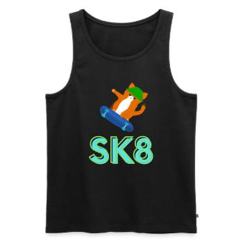 SK8 - Männer Premium Bio Tank Top - Schwarz - Vorne - AI Model Male 178 light (178cm)