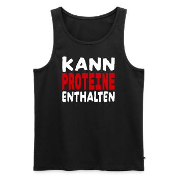 Kann Proteine enthalten - Männer Premium Bio Tank Top - Schwarz - Vorne - Michal (187cm)