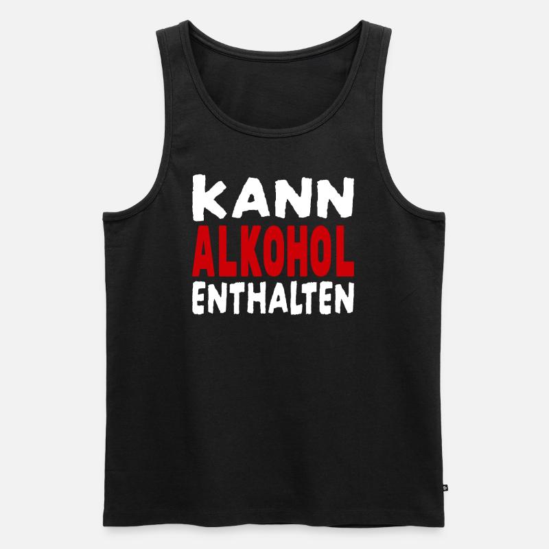 Kann Alkohol enthalten - Männer Premium Bio Tank Top - Schwarz