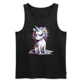 Grumpy Unicorn - Men's Premium Organic Tank Top - black - Front - Michal (187cm)