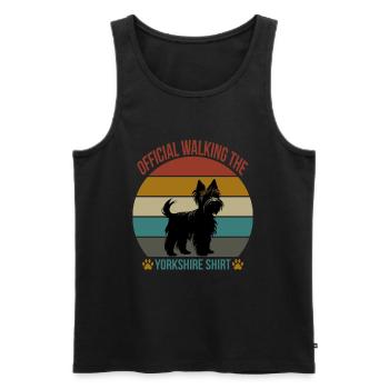 Chemise officielle Walking the Yorkshire Terrier - Débardeur bio Premium Homme - noir - Devant - AI Model Male 178 light (178cm)