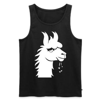 Funny Llama Silhouette Cheeky Fun Llamas - Men's Premium Organic Tank Top - black - Front - Michal (187cm)