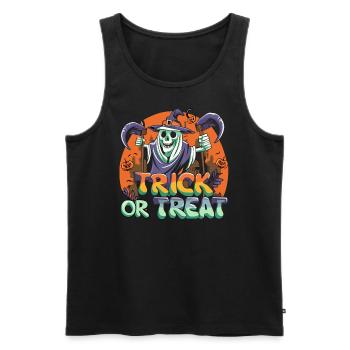 Halloween Der Sensenmann des Schreckens - Männer Premium Bio Tank Top - Schwarz - Vorne - AI Model Male 178 light (178cm)