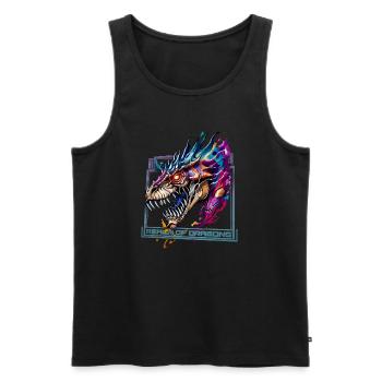 Royaume des dragons: Dragon majestueux - Débardeur bio Premium Homme - noir - Devant - AI Model Male 178 light (178cm)