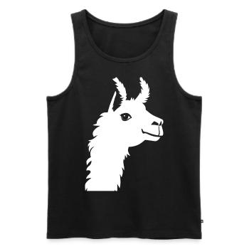 Drôle de lama Silhouette Cheeky Fun Lamas - Débardeur bio Premium Homme - noir - Devant - AI Model Male 178 light (178cm)