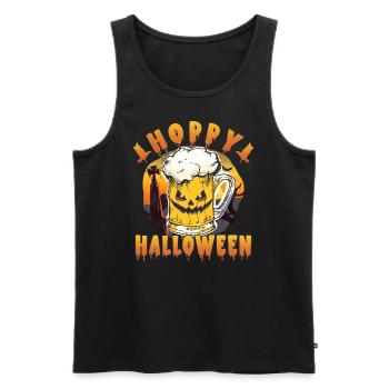 Halloween Hoppy Halloween Design für Biertrinker - Männer Premium Bio Tank Top - Schwarz - Vorne - Michal (187cm)