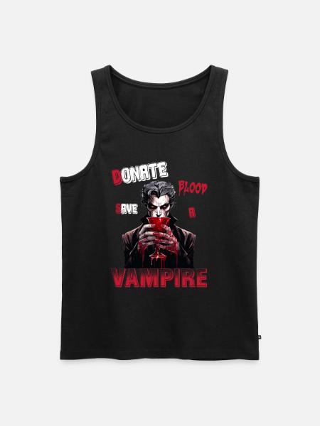 donate blood save a vampire comic version - Männer Premium Bio Tank Top - Schwarz