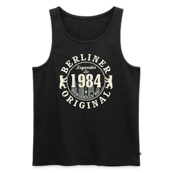 40. Geburtstag 2024 Berliner Original Geschenk - Männer Premium Bio Tank Top - Schwarz - Vorne - Michal (187cm)