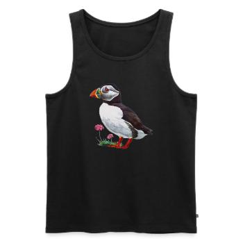Papageitaucher - Männer Premium Bio Tank Top - Schwarz - Vorne - AI Model Male 178 light (178cm)