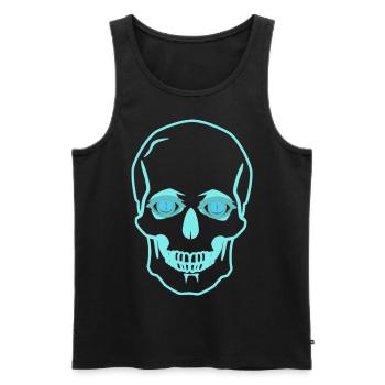Crâne Crâne Mort Horreur Halloween Fantôme - Débardeur bio Premium Homme - noir - Devant - Michal (187cm)