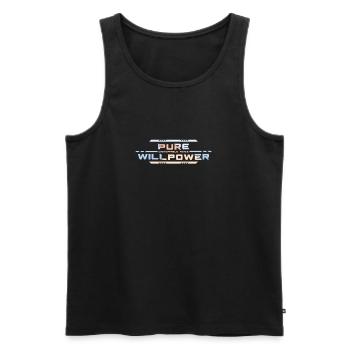 Unstoppable Force: Pure Willpower - Men's Premium Organic Tank Top - black - Front - AI Model Male 178 light (178cm)