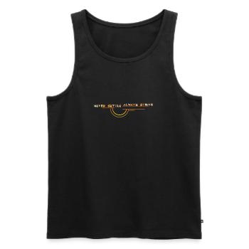 Ne jamais s’installer : toujours s’efforcer - Débardeur bio Premium Homme - noir - Devant - AI Model Male 178 light (178cm)