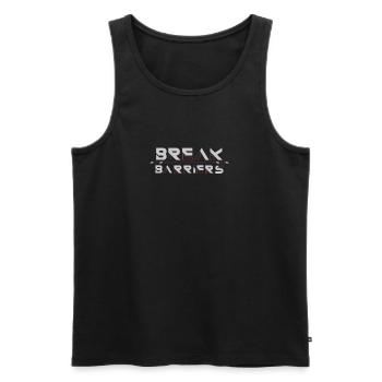 Break Barriers: Forge Your Path - Men's Premium Organic Tank Top - black - Front - AI Model Male 178 light (178cm)