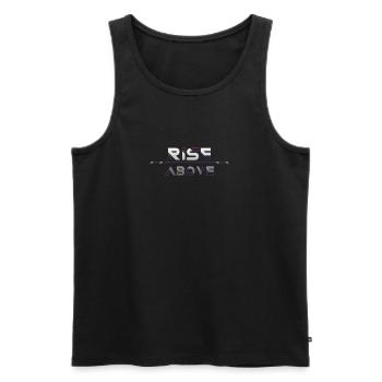 Rise Above: Reach New Heights - Men's Premium Organic Tank Top - black - Front - Michal (187cm)