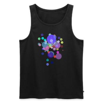 Boules à motifs - Couleurs de l’espace - Débardeur bio Premium Homme - noir - Devant - Michal (187cm)