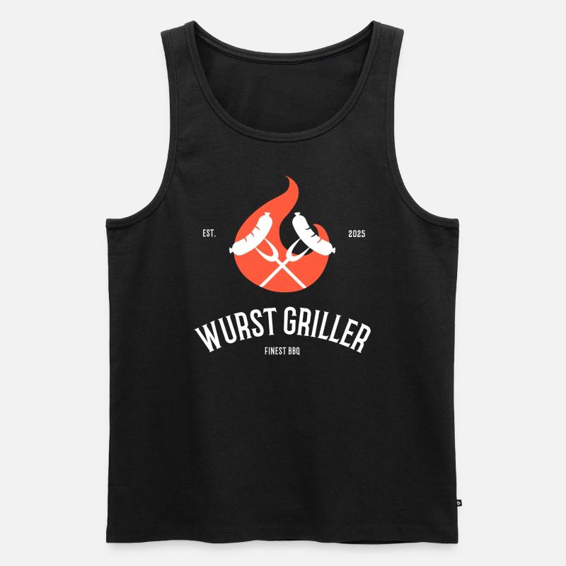 BBQ_Wurst_griller_one - Männer Premium Bio Tank Top - Schwarz