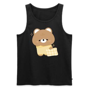 Schläfriger Bär - Männer Premium Bio Tank Top - Schwarz - Vorne - AI Model Male 178 light (178cm)