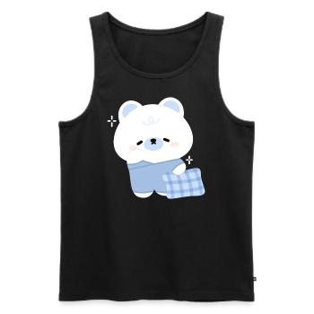 Sleepy Polar Bear - Men's Premium Organic Tank Top - black - Front - AI Model Male 178 light (178cm)