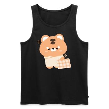 Schläfriger Tiger - Männer Premium Bio Tank Top - Schwarz - Vorne - AI Model Male 178 light (178cm)