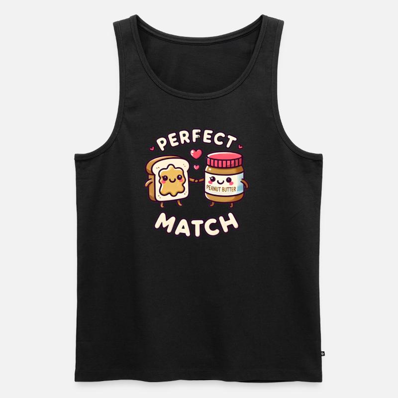 Perfektes Match 🥜❤️🍞 - Männer Premium Bio Tank Top - Schwarz