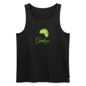 Ginkgoblatt Botanische Eleganz - Männer Premium Bio Tank Top - Schwarz - Vorne - AI Model Male 178 light (178cm)
