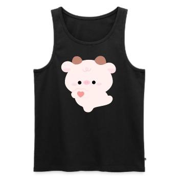 Liebe Kuh - Männer Premium Bio Tank Top - Schwarz - Vorne - AI Model Male 178 light (178cm)