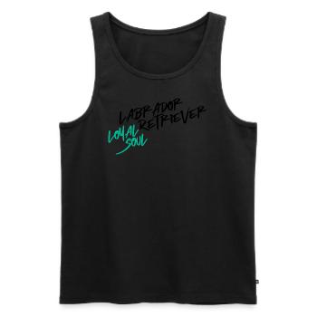Labrador – Friendly, playful & family-loving - Men's Premium Organic Tank Top - black - Front - Michal (187cm)