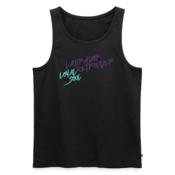 Labrador – Friendly, playful & family-loving - Men's Premium Organic Tank Top - black - Front - Michal (187cm)