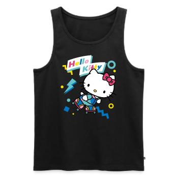 Hello Kitty 90s Styles With Roller Skates - Men's Premium Organic Tank Top - black - Front - AI Model Male 178 light (178cm)