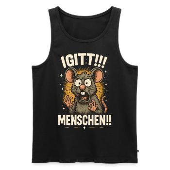Igitt ich hasse Menschen lustige Sprüche - Männer Premium Bio Tank Top - Schwarz - Vorne - AI Model Male 178 light (178cm)