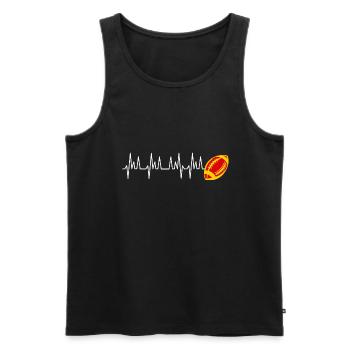 heartbeat rugby club supporter Perpignan - Men's Premium Organic Tank Top - black - Front - AI Model Male 178 light (178cm)
