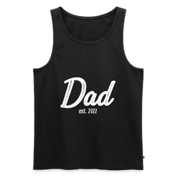 DAD est. 2022 Geschenk Papa werdender Vater 2022 - Männer Premium Bio Tank Top - Schwarz - Vorne - Michal (187cm)
