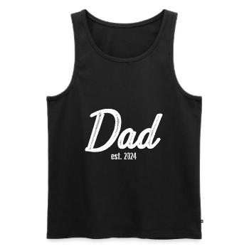 DAD est. 2024 Geschenk Papa werdender Vater 2024 - Männer Premium Bio Tank Top - Schwarz - Vorne - Michal (187cm)