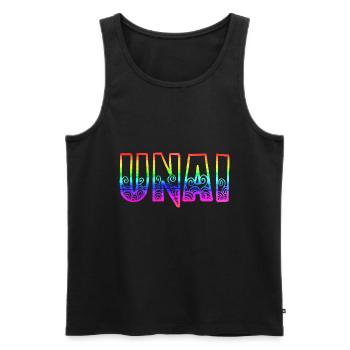 Unai RS Arc-en-ciel - Débardeur bio Premium Homme - noir - Devant - Michal (187cm)