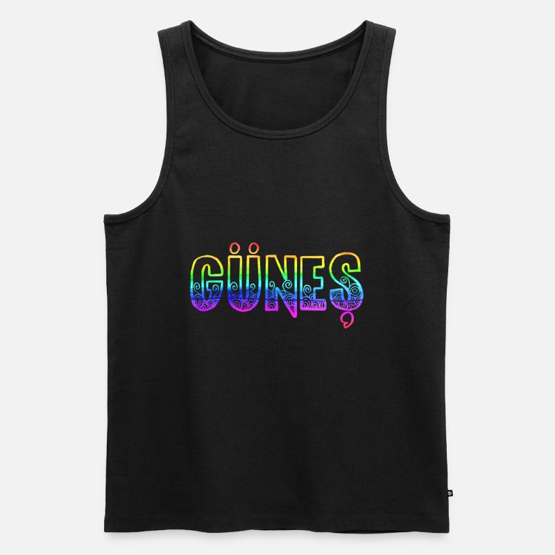 güneş rs regenbogen - Männer Premium Bio Tank Top - Schwarz