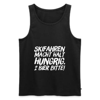 Skifahren macht halt hungrig. 2 Bier bitte! - Männer Premium Bio Tank Top - Schwarz - Vorne - Michal (187cm)