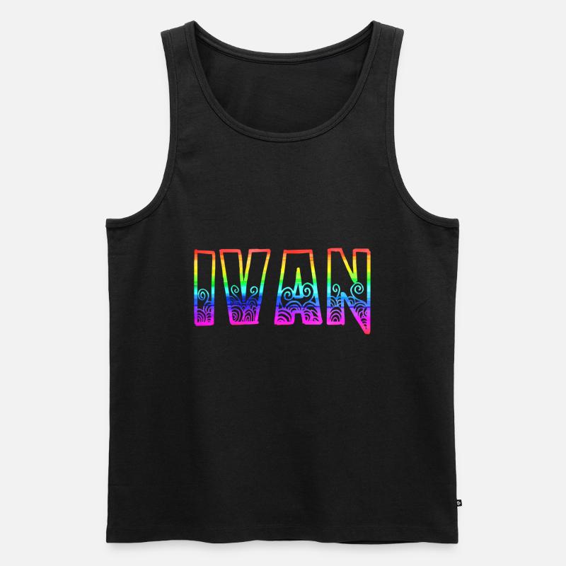 Ivan RS Rainbow - Men's Premium Organic Tank Top - black