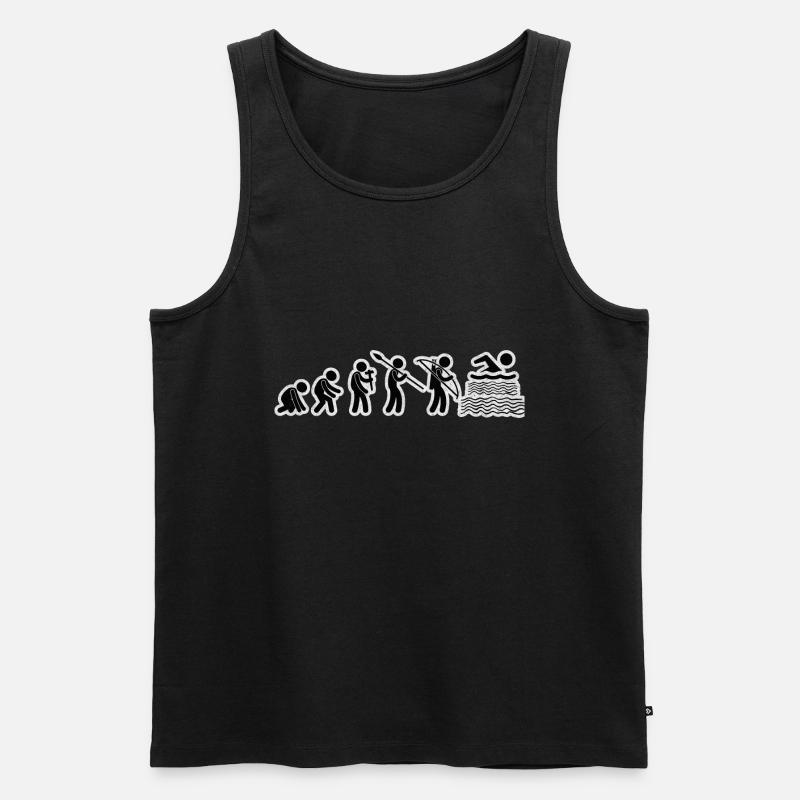 Evolution Swimming Black Grunge - Männer Premium Bio Tank Top - Schwarz