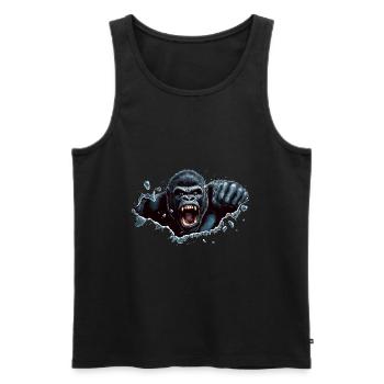 Frappe de la bête de gorille - Débardeur bio Premium Homme - noir - Devant - Michal (187cm)