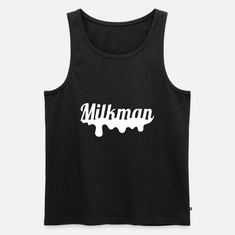 Lustiges Milchmann Geschenk - Männer Premium Bio Tank Top - Schwarz