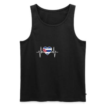Cuba Kuba Flagge Herz National Havanna Geschenk - Männer Premium Bio Tank Top - Schwarz - Vorne - AI Model Male 178 light (178cm)