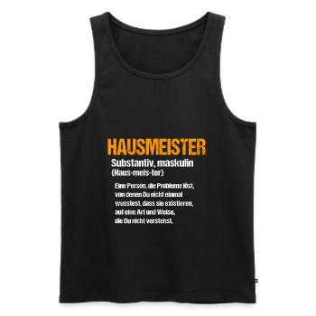 Hausmeister - Männer Premium Bio Tank Top - Schwarz - Vorne - Michal (187cm)