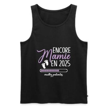 Encore Mamie 2025 Cadeau Future Grand Mère - Débardeur bio Premium Homme - noir - Devant - Michal (187cm)