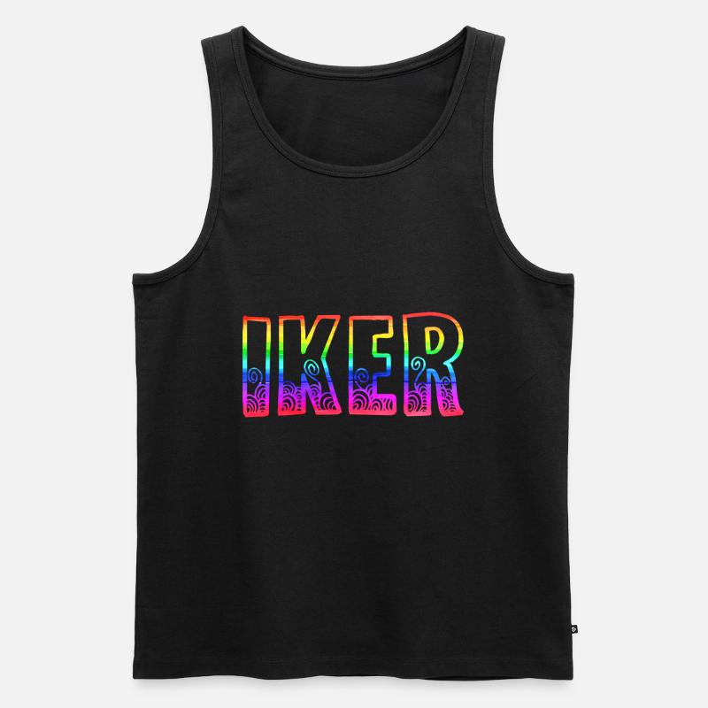 iker rs regenbogen - Männer Premium Bio Tank Top - Schwarz
